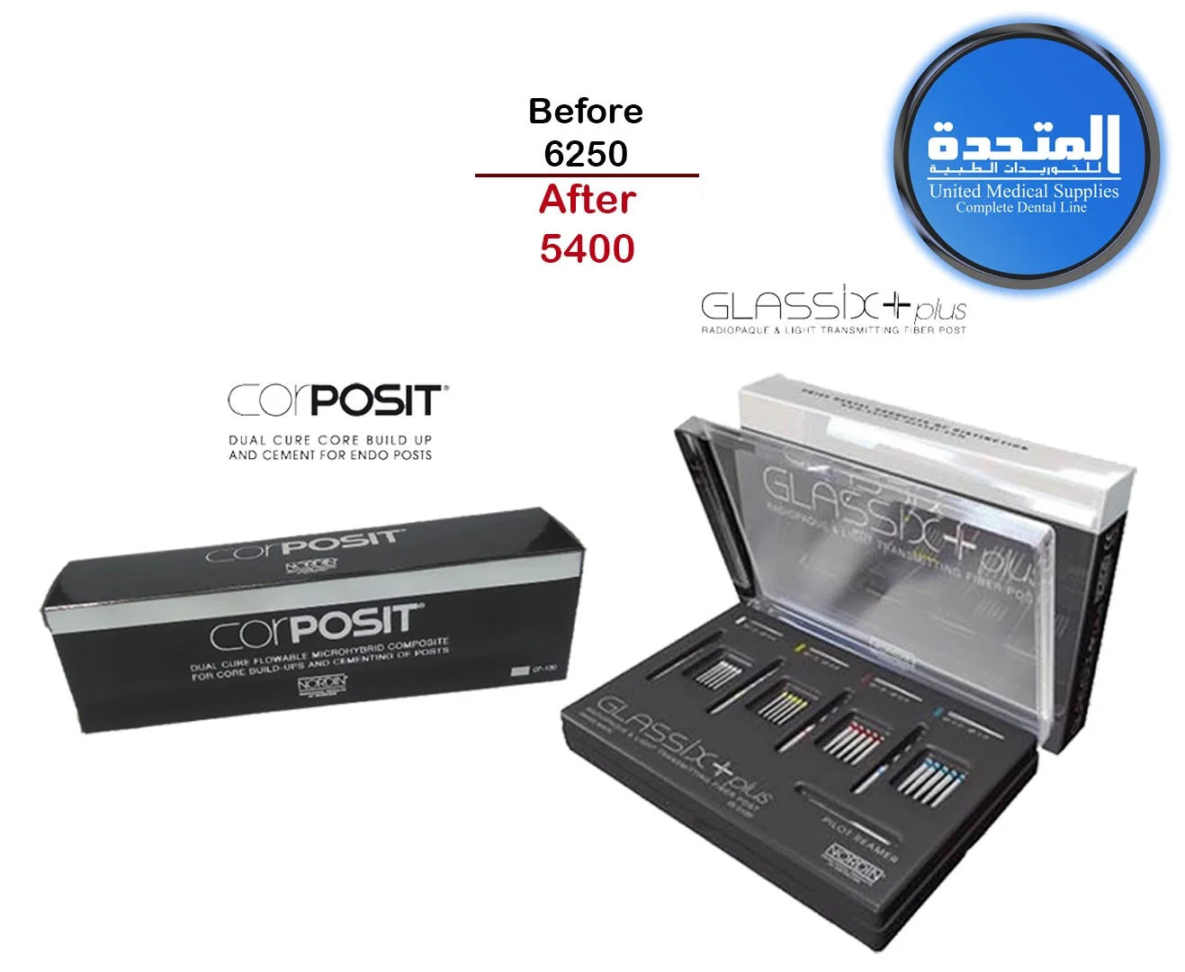 Nordin Glassix Plus Fiber Post Kit And Nordin Corposit