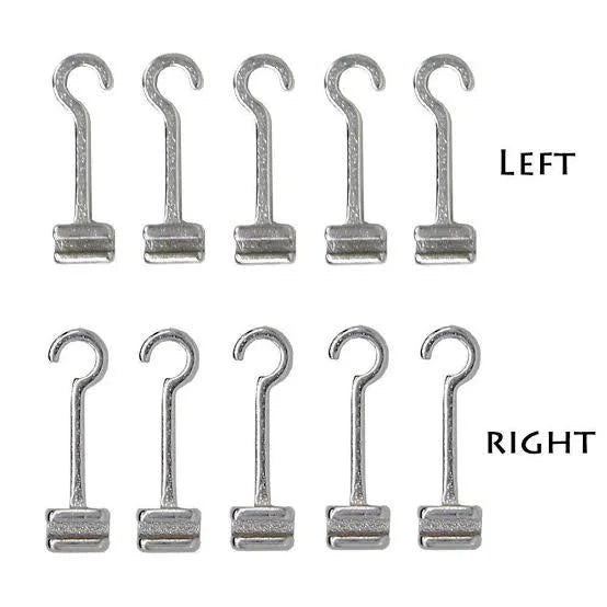 Curved Crimpable Hook Long Left and Right 10pcs