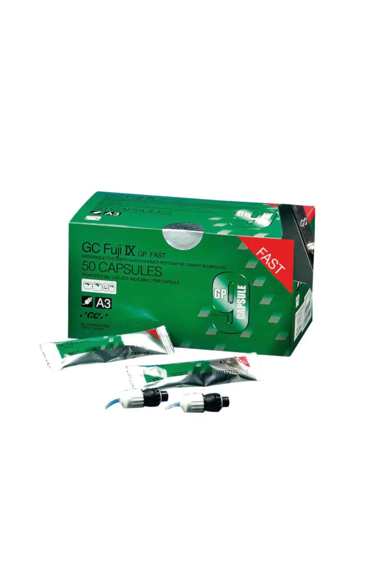 Fuji IX Fast Glass lonomer Restorative Cement Light Cure Capsules A3